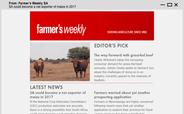 Sign up to the Farmer s Weekly Newsletter